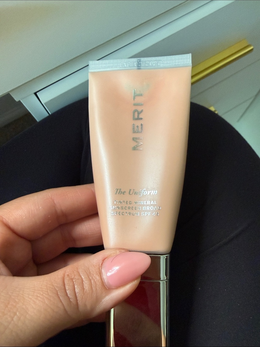 Merit The Uniform Tinted Mineral Sunscreen – shade 26 over 50% full